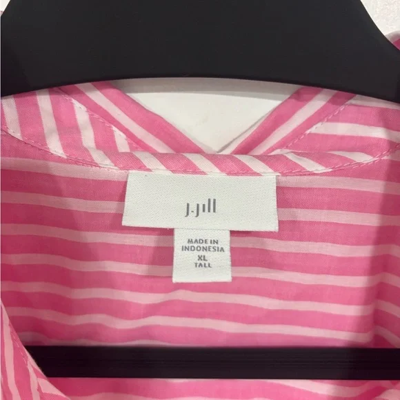 J.Jill Pink Striped Shirt - Picture 2 of 3